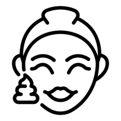 Facial quartz massage icon outline vector. Skin beauty. Woman face
