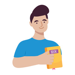 cartoon boy with a book