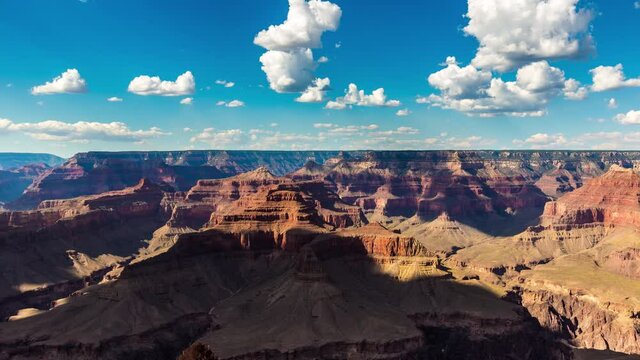 Uhd 4k Timelapse of Grand Canyon National Park in a sunny day, Arizona, USA