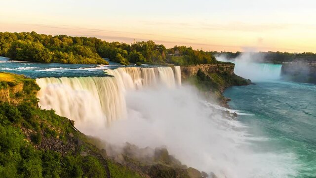 Uhd 4k Timelapse of American falls at Niagara falls, USA, from the American Side