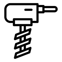 Ice fishing electric drill icon outline vector. Fisherman hole. Winter lake