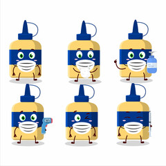 A picture of paper glue cartoon design style keep staying healthy during a pandemic