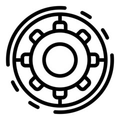 Gear thinking icon outline vector. Skill human. Mind think