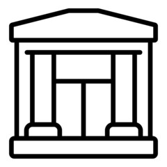 Building bank icon outline vector. Financial house. Exterior column