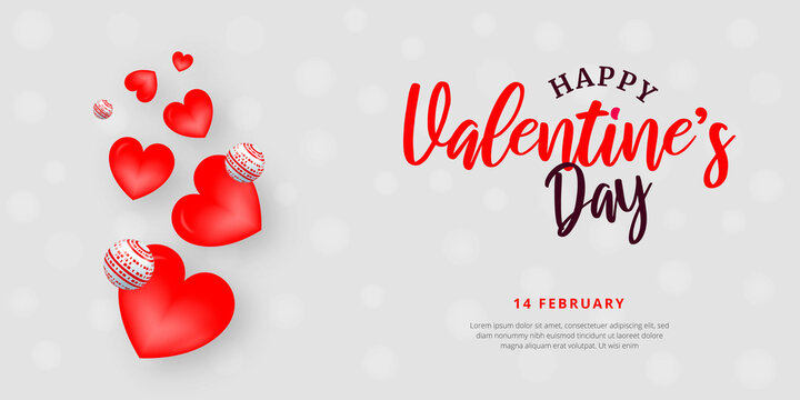 Creative Happy Valentines Day Banner Design. Valentine's day background. Vector illustration