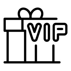 Vip gift box icon outline vector. Online program. Exclusive client