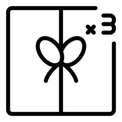 Triple reward icon outline vector. Happy program. Online service