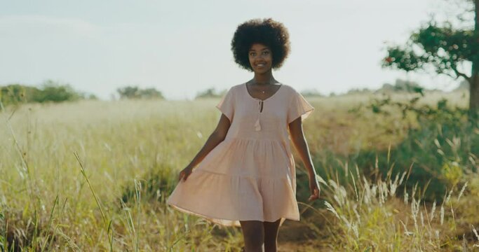 Beautiful happy young black african american woman smiling, afro lifestyle