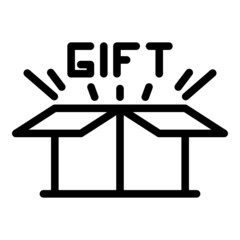 Gift reward icon outline vector. Client benefit. Program online
