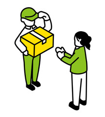 宅配を届ける人と受け取る人