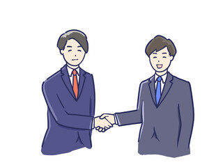 握手を交わすスーツ男性のイラスト