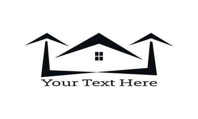 Real Estate, house with windows and doors logo vector symbol design. Beautiful creative logo designs