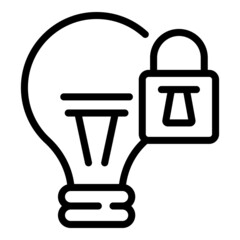 Idea patent icon outline vector. Justice trademark. Legal property