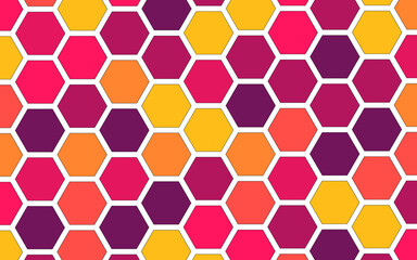 Modern seamless colorful geometry hexagon pattern, color abstract geometric background, pillow multicolored print, retro texture,hipster fashion design. abstract hexagons and some random colors vector