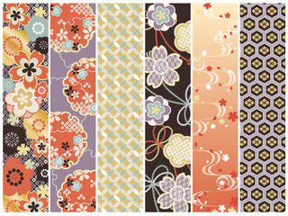 シックな配色の桜の和柄帯