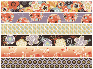 シックな配色の桜の和柄帯