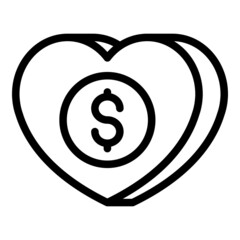 Fundraising icon outline vector. Charity money. Social help