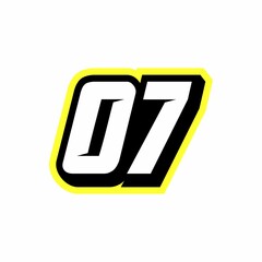 Racing number 07 logo design inspiration