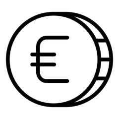 Euro coin charity icon outline vector. Social help. Money investor