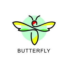 
Colorful butterfly line art logo vector. Vector illustration