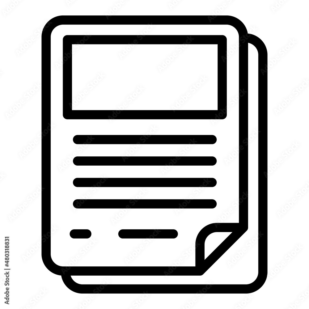 Poster online document icon outline vector. user register. web login