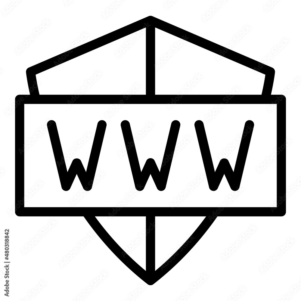 Poster secured web login icon outline vector. online user. new password