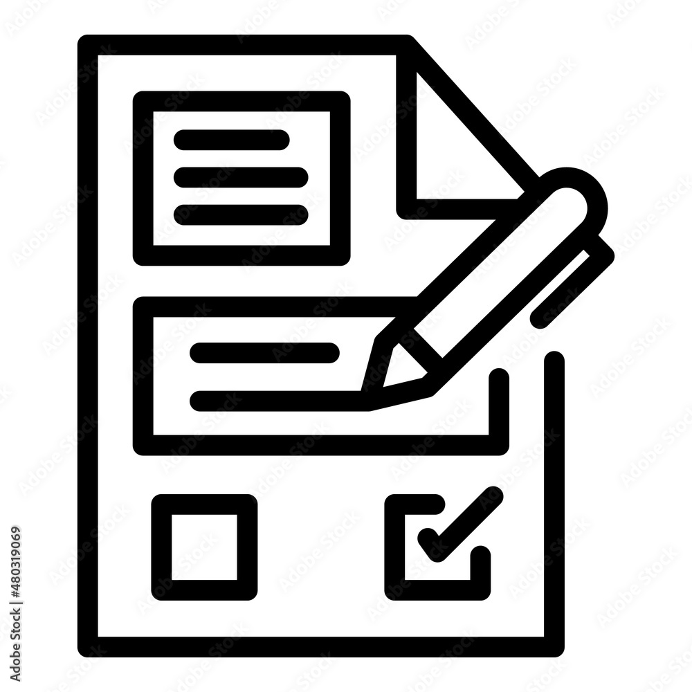Poster writing form icon outline vector. user online form. register website