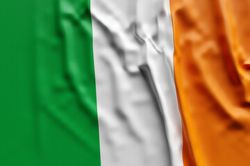 3D illustration of Ireland national developing flag. Country symbol.