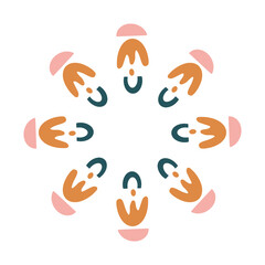 Vector yellow flowers abstract shape, geometric liquid abstraction isolated, trendy modern design element.