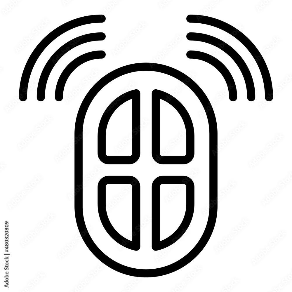 Poster button car remote control icon outline vector. alarm key. auto system