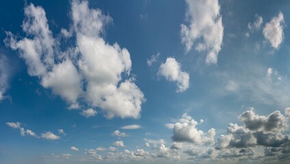 Fantastic soft thunderclouds, sky panorama