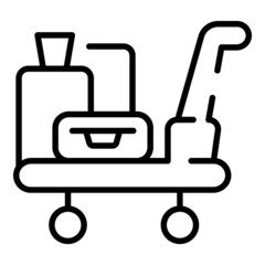 Holiday luggage trolley icon outline vector. Hotel suitcase. Carry bag