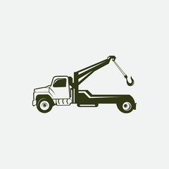Fototapeta na wymiar Tow Towing Truck Service Logo Template Vector,towing car vintage logo design