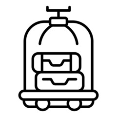Storage trolley icon outline vector. Cart suitcase. Travel bag