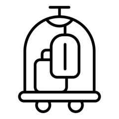 Man bag trolley icon outline vector. Travel cart. Booking storage