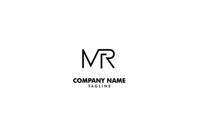 Initial letter MR or RM lineart logo abstract monogram vector logo template