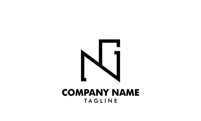 Initial letter NG or GN lineart logo abstract monogram vector logo template