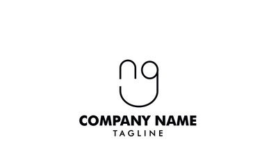 Initial letter ng or gn lineart logo abstract monogram vector logo template