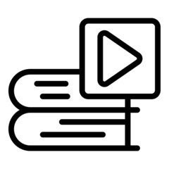 Online video book icon outline vector. Digital study. People education