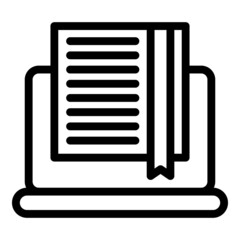 Online graduation book icon outline vector. Digital study. People read