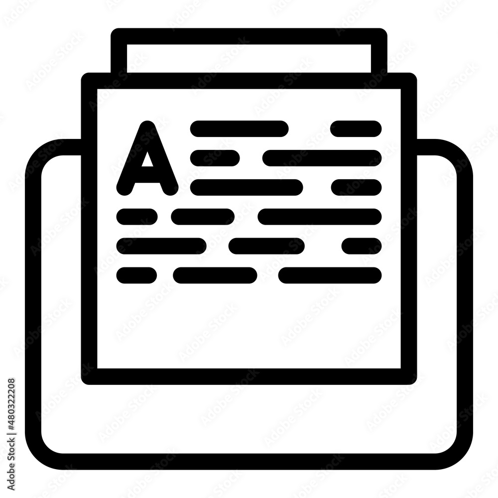 Poster digital book folder icon outline vector. read school. online library