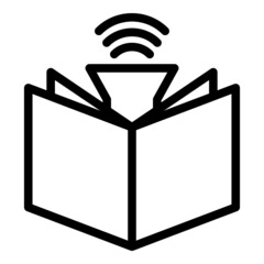 Play audio book icon outline vector. Digital book. School media