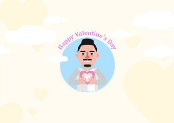 Valentine's day gift illustration for various graphic design and advertising applications.