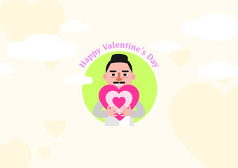 Valentine's day gift illustration for various graphic design and advertising applications.