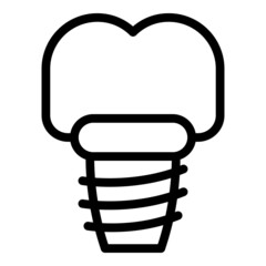 Tooth prosthesis icon outline vector. Care treatment. Oral implant