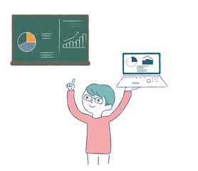 成果を分析する男性