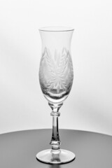Beautiful transparent wine glass on white background 