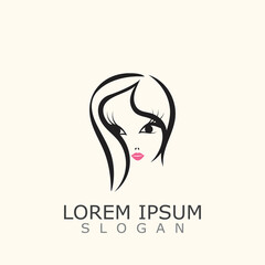 Beauty Face Woman Vector Illustration Template logo Illustration