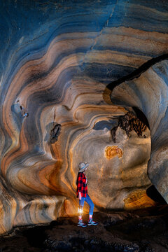 Tourists visit Mae Sap Cave, Samoeng District, Chiang Mai, Thailand. Unseen thailand.