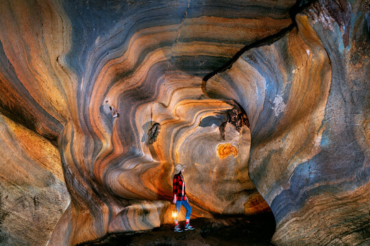 Tourists visit Mae Sap Cave, Samoeng District, Chiang Mai, Thailand. Unseen thailand.